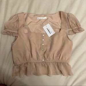 Oak + Fort Cropped Peplum Top